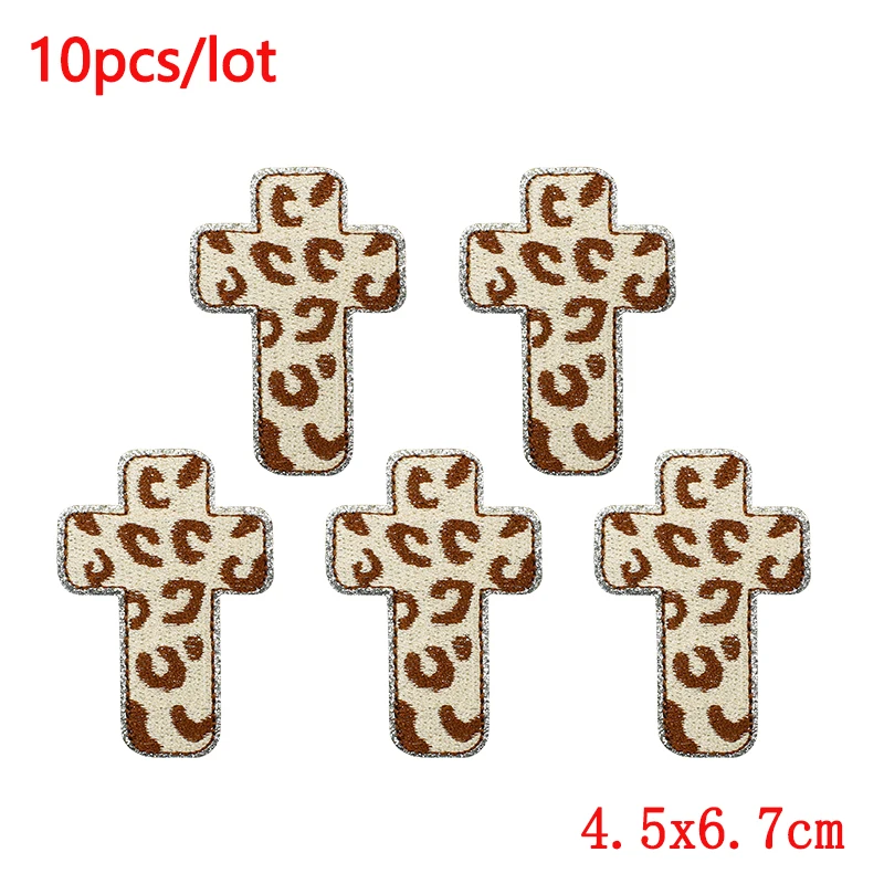 10 unids/lote parches bordados con estampado de leopardo parche con personalidad parches para planchar para ropa mochila sombreros pegatinas apliques Decoración - imagen 5