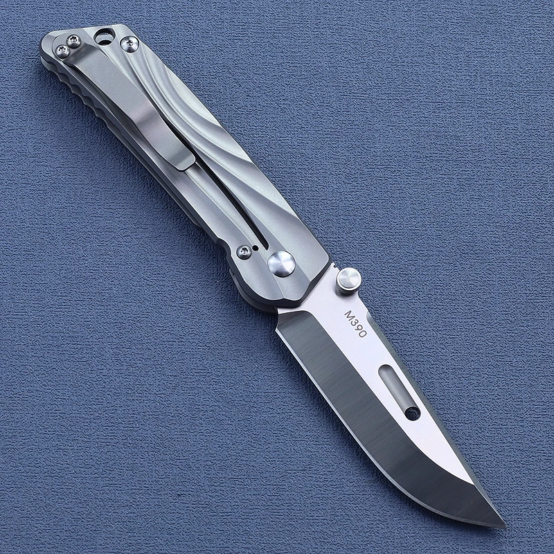 Cuchillo plegable táctico M390 de mango de titanio para EDC outdoor - imagen 2