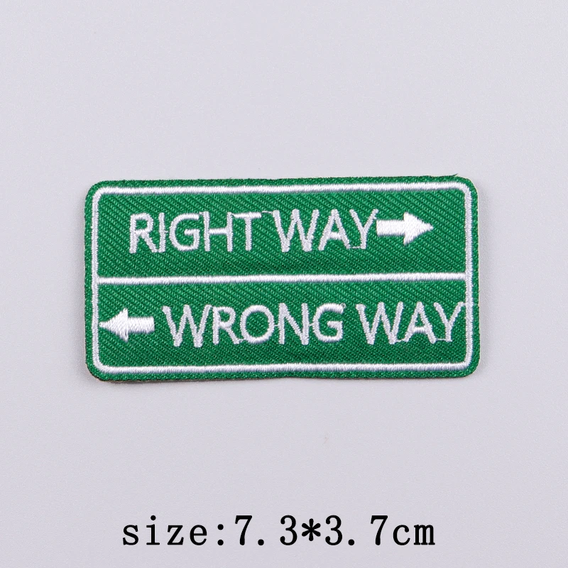 Parche de señal de carretera con eslogan, parches bordados para ropa, parches termoadhesivos para ropa, cinta de Radio, parche Fusible para ropa - imagen 5