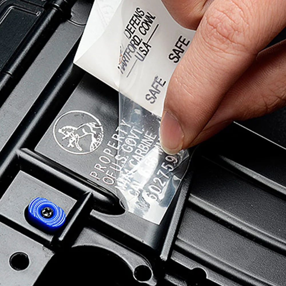 Pegatina táctica de Metal para pistola de juguete jinming, accesorios de caza, Airsoft, Paintball CS, DIY, M4A1, MK18, 2 unidades por juego - imagen 3