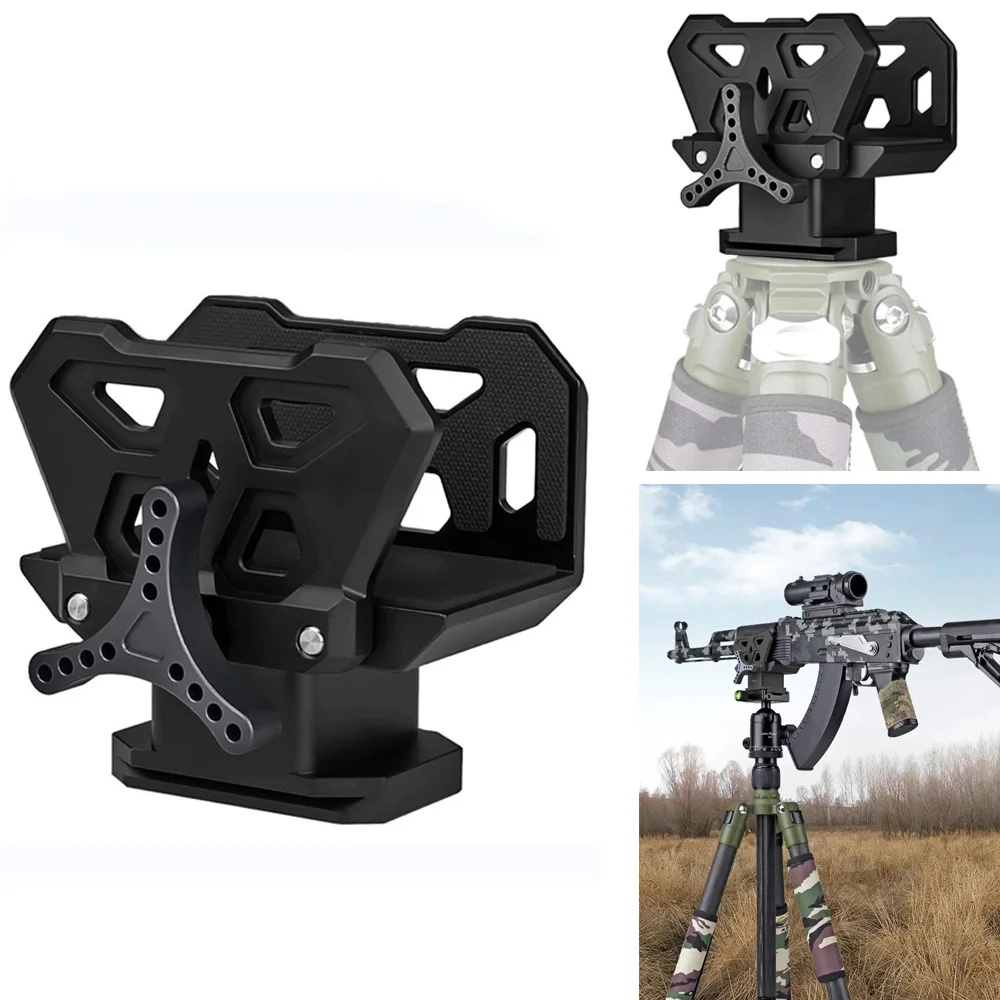 Nuevo Adaptador de abrazadera de montaje en sillín para Rifle de caza, soporte para sillín, trípode, abrazadera de cabeza con rosca tipo Arca de 3/8" - imagen 2