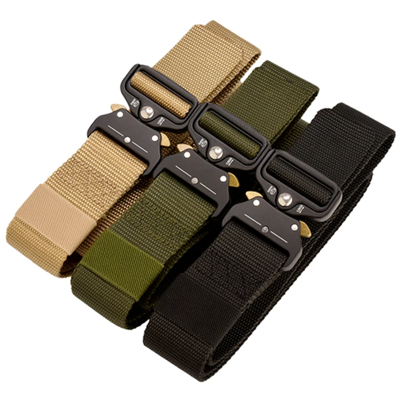 Cinturón táctico militar para hombre, cinturón de nailon de alta resistencia, ajustable, hebilla de Metal, para entrenamiento de combate, 125-145CM - imagen 5