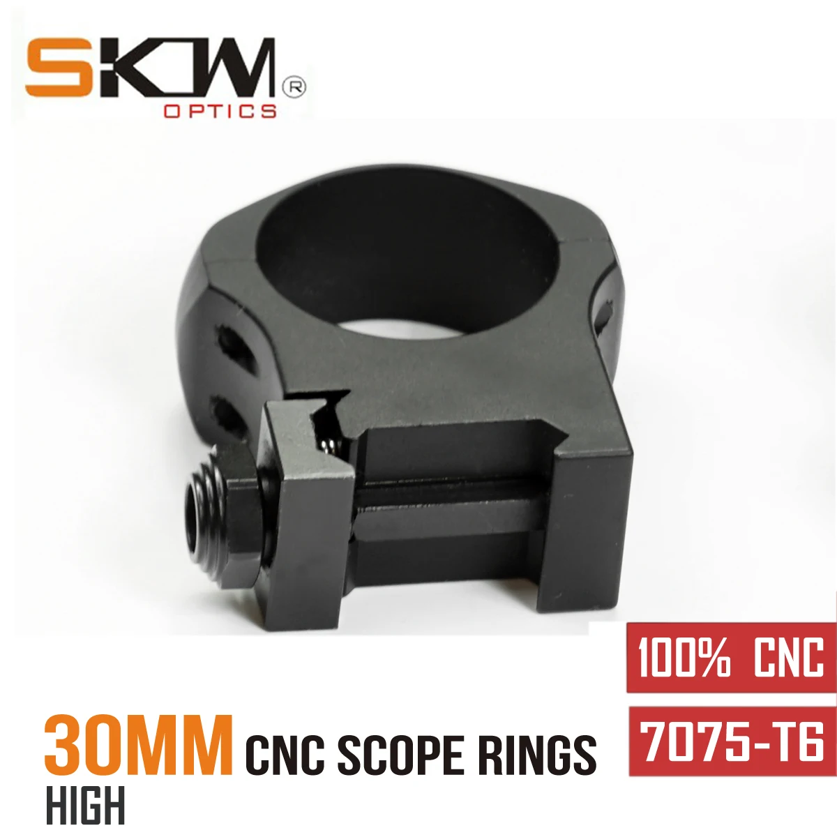 Anillos de mira de SKWGEAR-30mm, mira telescópica CNC de alta resistencia, ajuste de montaje 7075 -T6, Picatinny - imagen 4