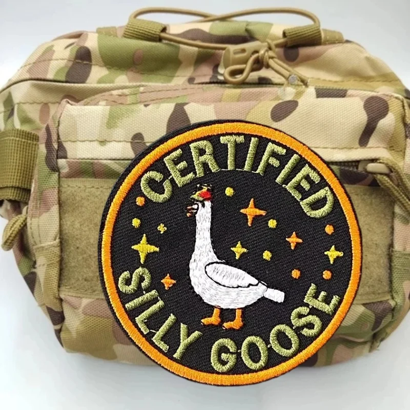 Parche bordado "SILLY GOOSE CERTIFIED" para ropa, parches tácticos con gancho y bucle, pegatinas para mochila - imagen 5