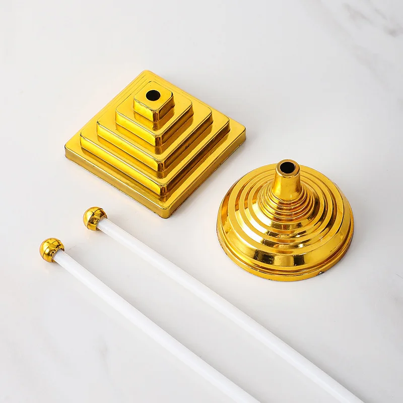 Base de plástico chapada en oro, Base de mástil cuadrado redondo, soportes de bandera de mesa, Mini Bases de bandera para decoración de mesa y fiesta, 10 Uds. - imagen 4