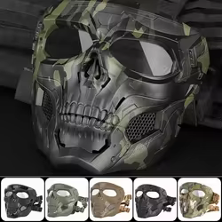 Máscara de esqueleto de calavera de Paintball, máscara facial completa táctica con casco de protección ocular, máscara para juego de Paintball