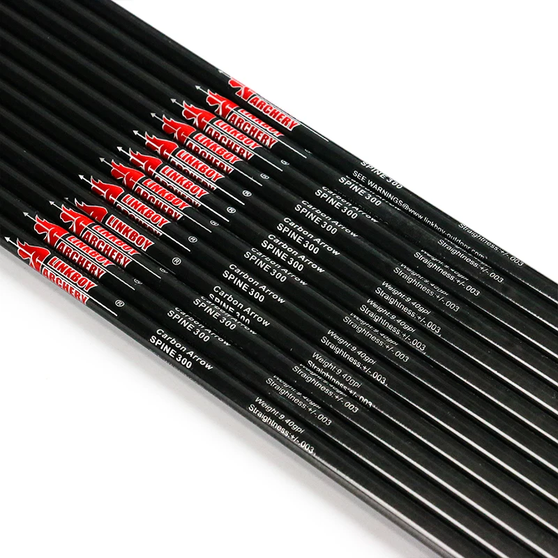 12 Uds Linkboy tiro con arco flechas de carbono puro pluma de pavo de 5 pulgadas para arco compuesto arcos y flechas de caza tiro - imagen 4