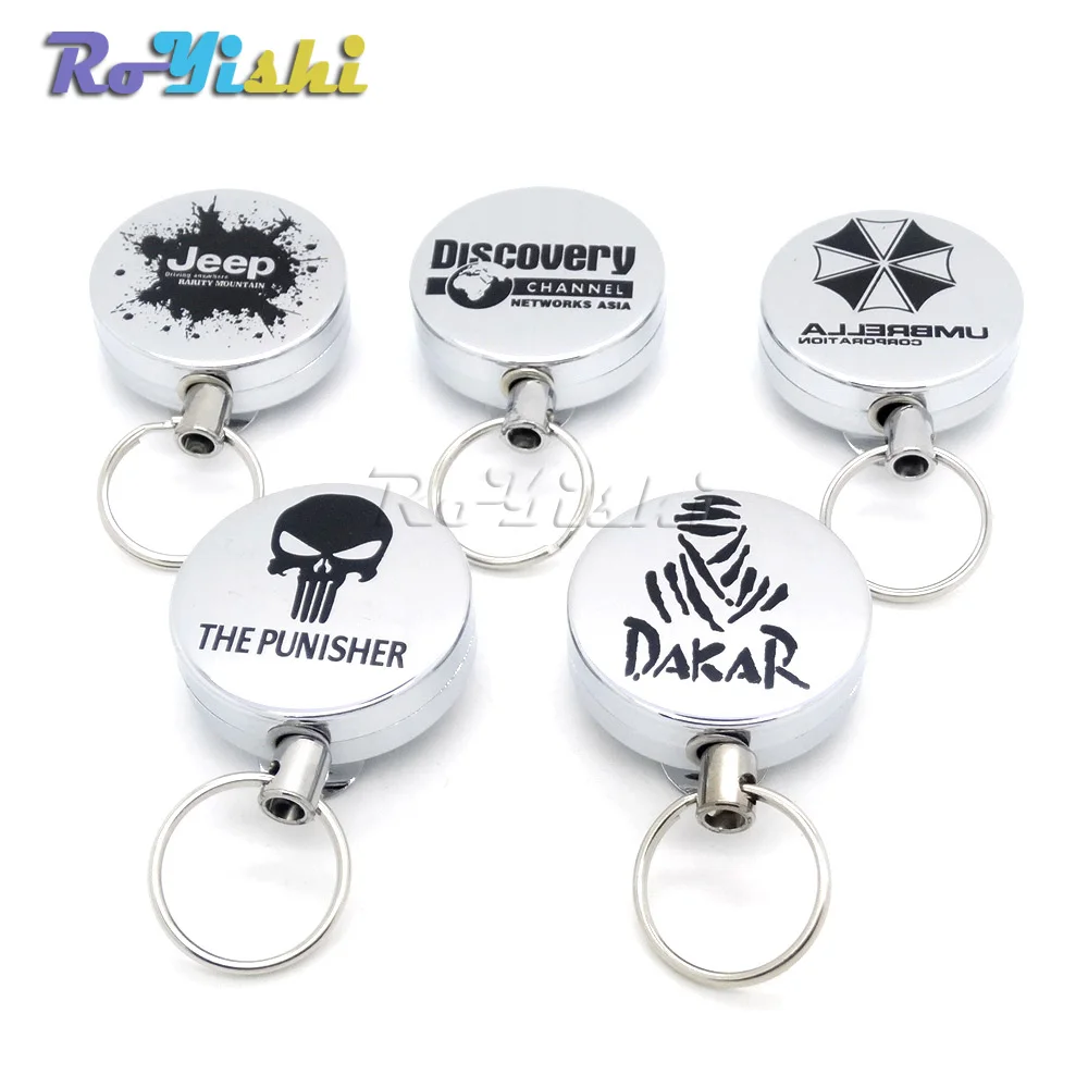 Cable de Metal extensible de retroceso, llavero de 60cm, Clip de anillo, retracción, 1 ud. - imagen 3