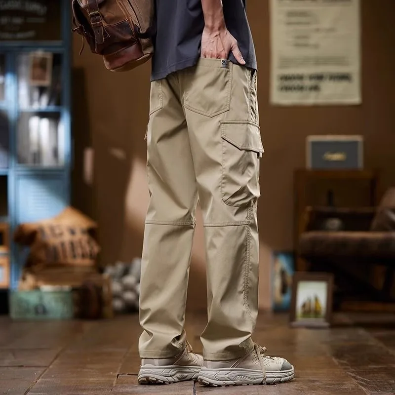 Nuevos pantalones Cargo de lana para hombre, pantalones informales con múltiples bolsillos, pantalones de trabajo resistentes al desgaste, pantalones de chándal para deportes al aire libre de otoño e invierno, 1/2 Uds. - imagen 4