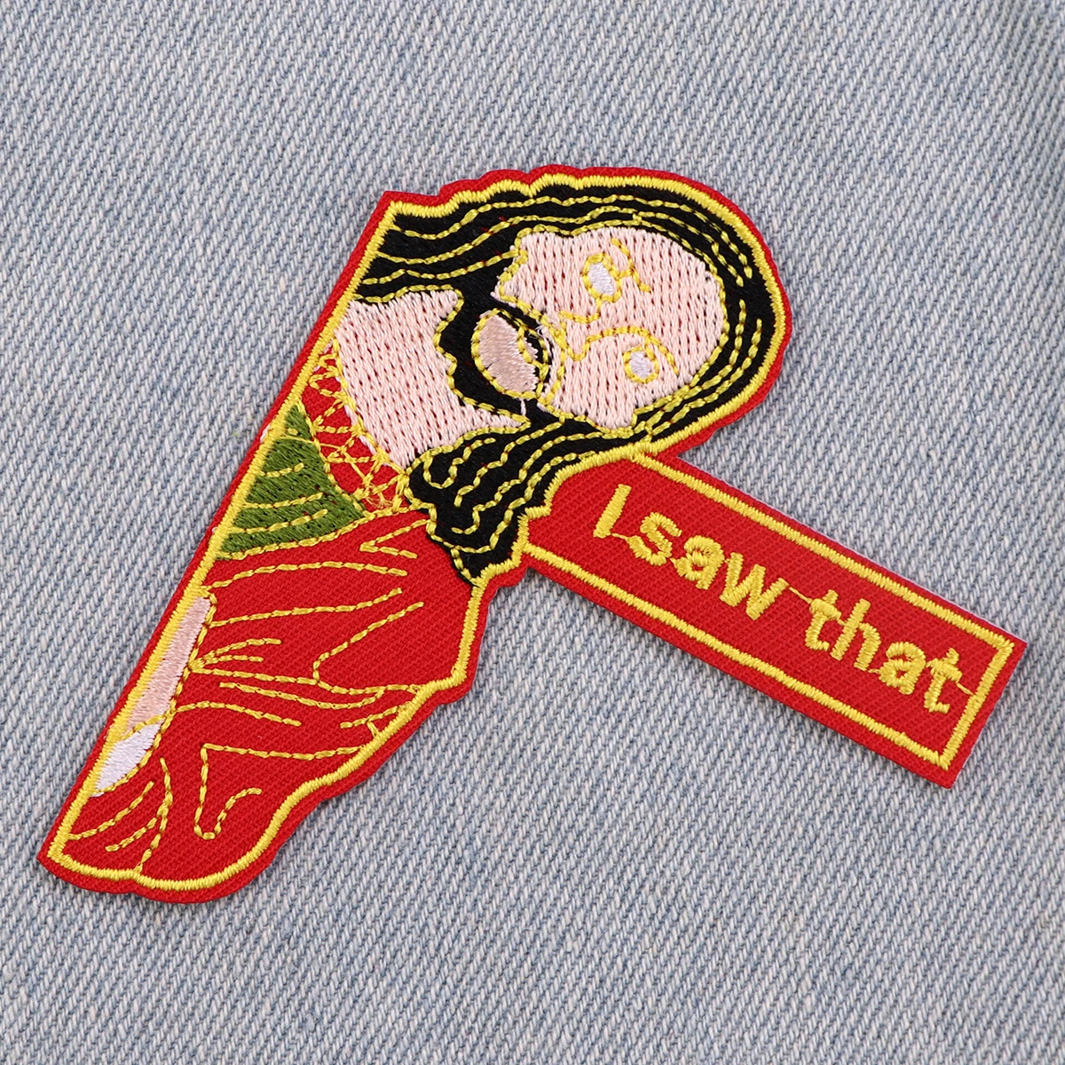 Parche bordado de dibujos animados de Jesús I saw that, parches DIY para planchar en la ropa, pegatinas de costura - imagen 4