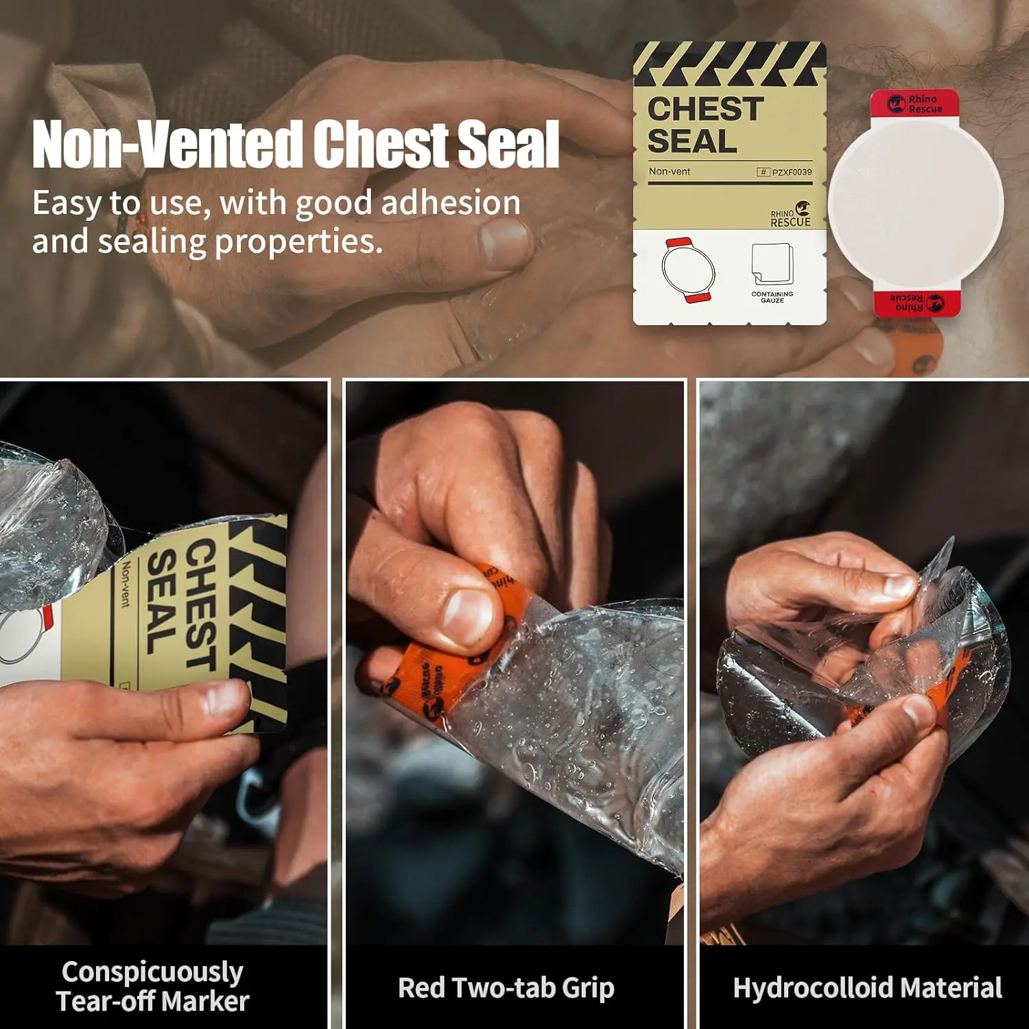 Sello torácico ventilado – Parche oclusal doble para heridas de pecho - imagen 3