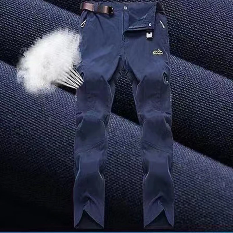 Pantalones elásticos para hombre, de secado rápido, de gran tamaño, para exteriores - imagen 4