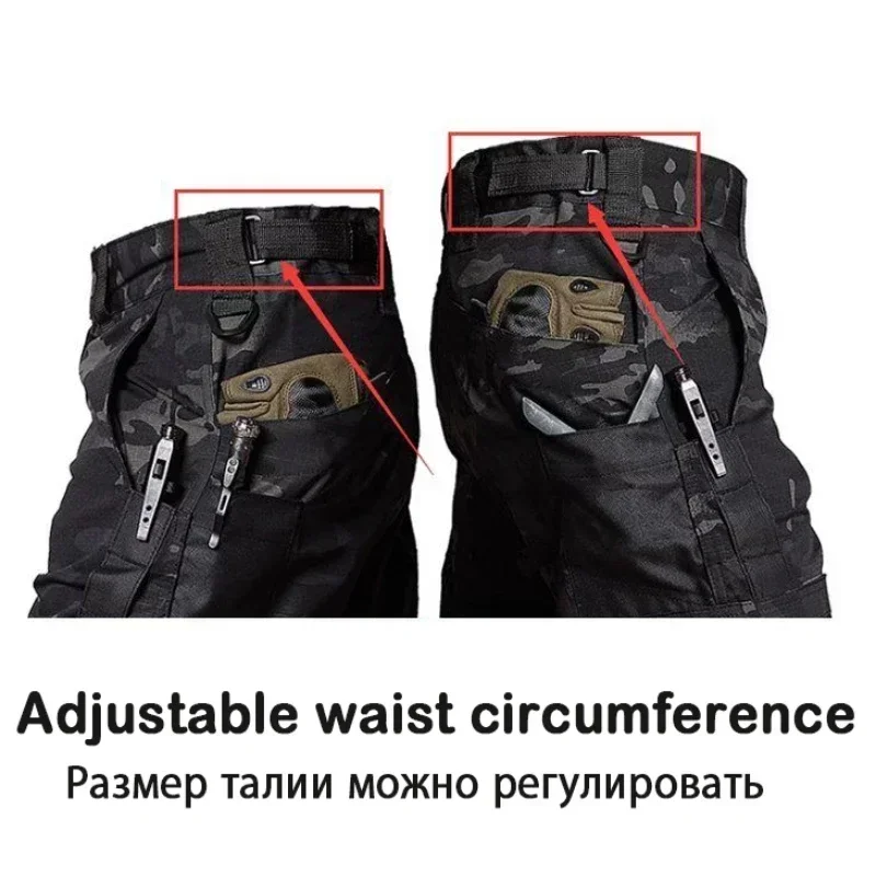 Pantalones al aire libre, ropa para hombre, trajes de uniforme táctico, camisas de combate de camuflaje, pantalones Cargo resistentes al desgaste con múltiples bolsillos para acampar y cazar - imagen 5