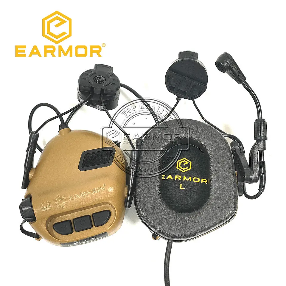 EARMOR M32H auriculares tácticos de caza, adaptador de guía RAC, cancelación de ruido, orejeras para casco de comunicaciones de aviación con micrófono - imagen 5