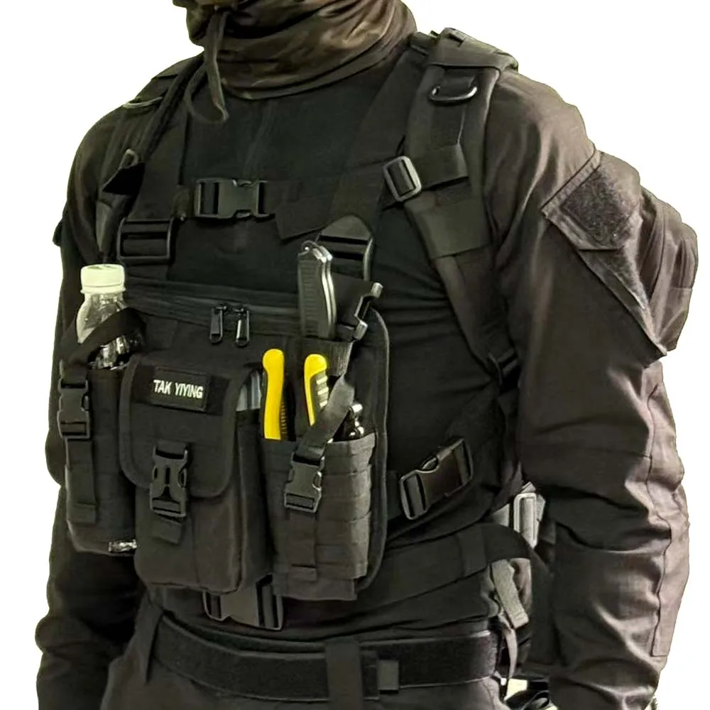 Paquete de chaleco táctico para correr, bolso de hombro multifuncional, bolsa de pecho para almacenamiento de equipos de fotógrafo, equipo para deportes al aire libre - imagen 2