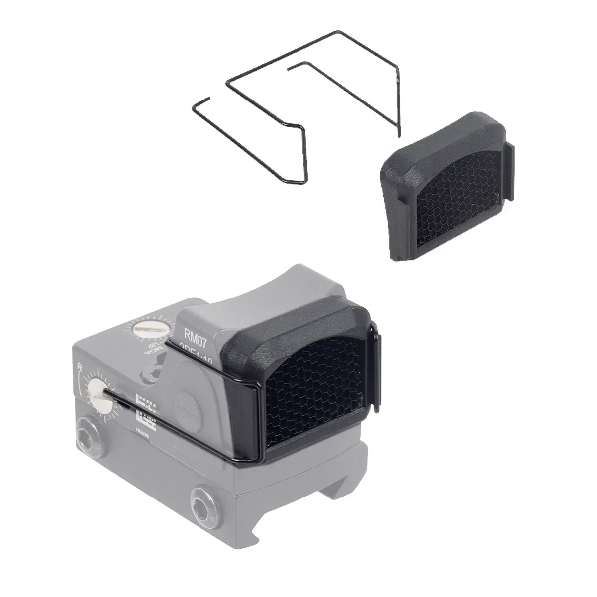 Lente protectora RM Killflash, cubierta protectora de malla metálica de panal, tapa de mira para accesorios de mira de punto rojo RM