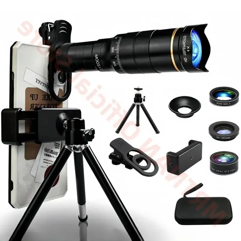 Telescopio Monocular profesional de 32x22x4K, lente de teléfono con Zoom HD, teleobjetivo con trípode, telescopio de Metal para turismo - imagen 2