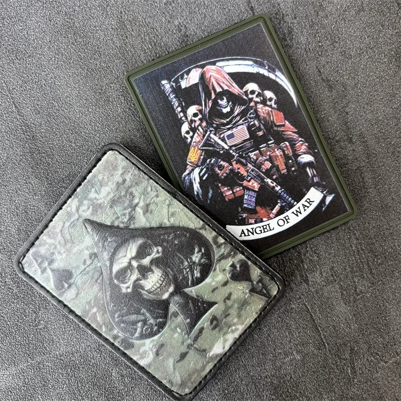 Parche táctico Ace of Spades, insignia de moral militar, brazalete con estampado de calavera, parches de gancho, ropa, mochila, pegatina decorativa - imagen 2