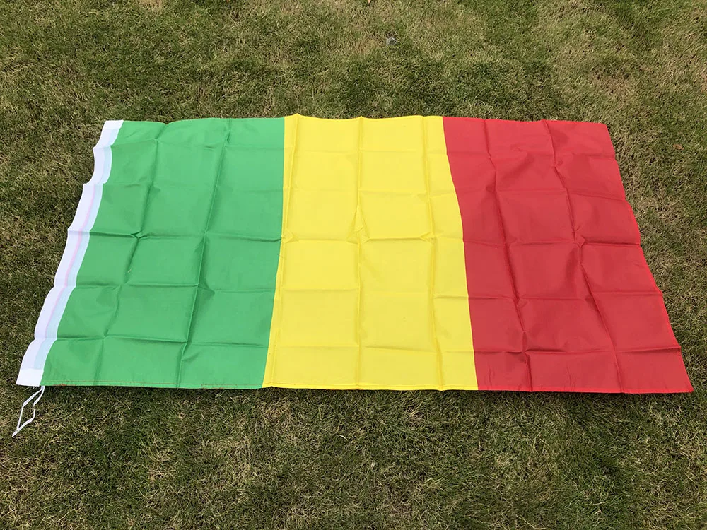 SKY FLAG Bandera de Mali 90x150cm 3x5 pies colgantes de doble cara Bandera de poliéster de la República de Mali Bandera interior y exterior para decoración - imagen 2