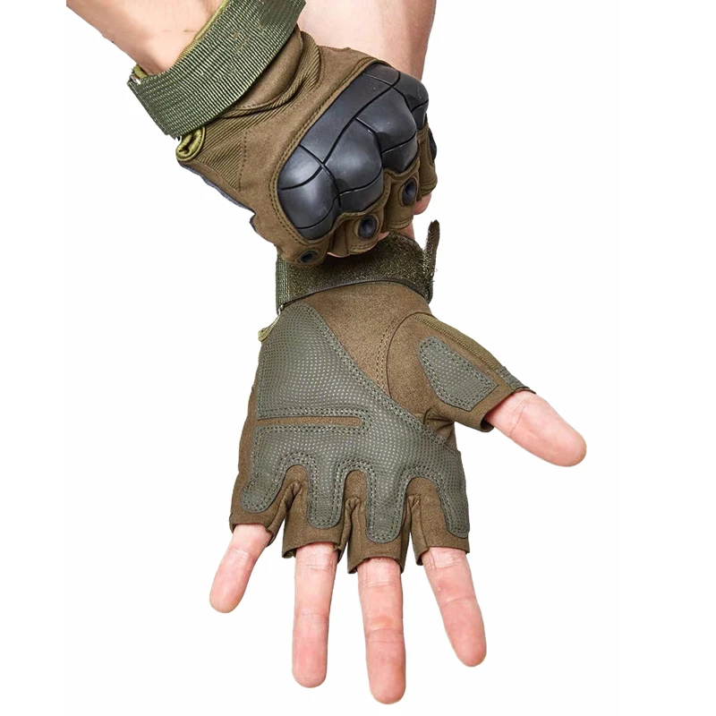 Guantes tácticos de medio dedo para hombre, guante de escalada para deportes al aire libre, Fitness, Camping, ciclismo, caza, senderismo, tiro - imagen 4