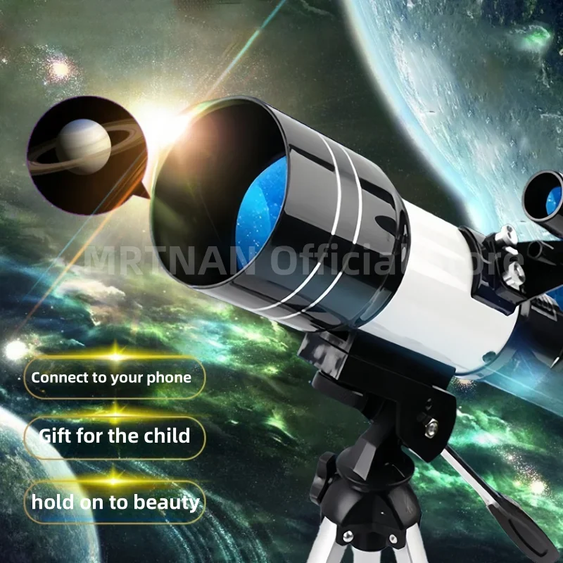 Telescopio astronómico profesional para el espacio, Monocular grande de 70mm, binoculares potentes de tiempo 150, visión nocturna, estrella para acampar - imagen 2