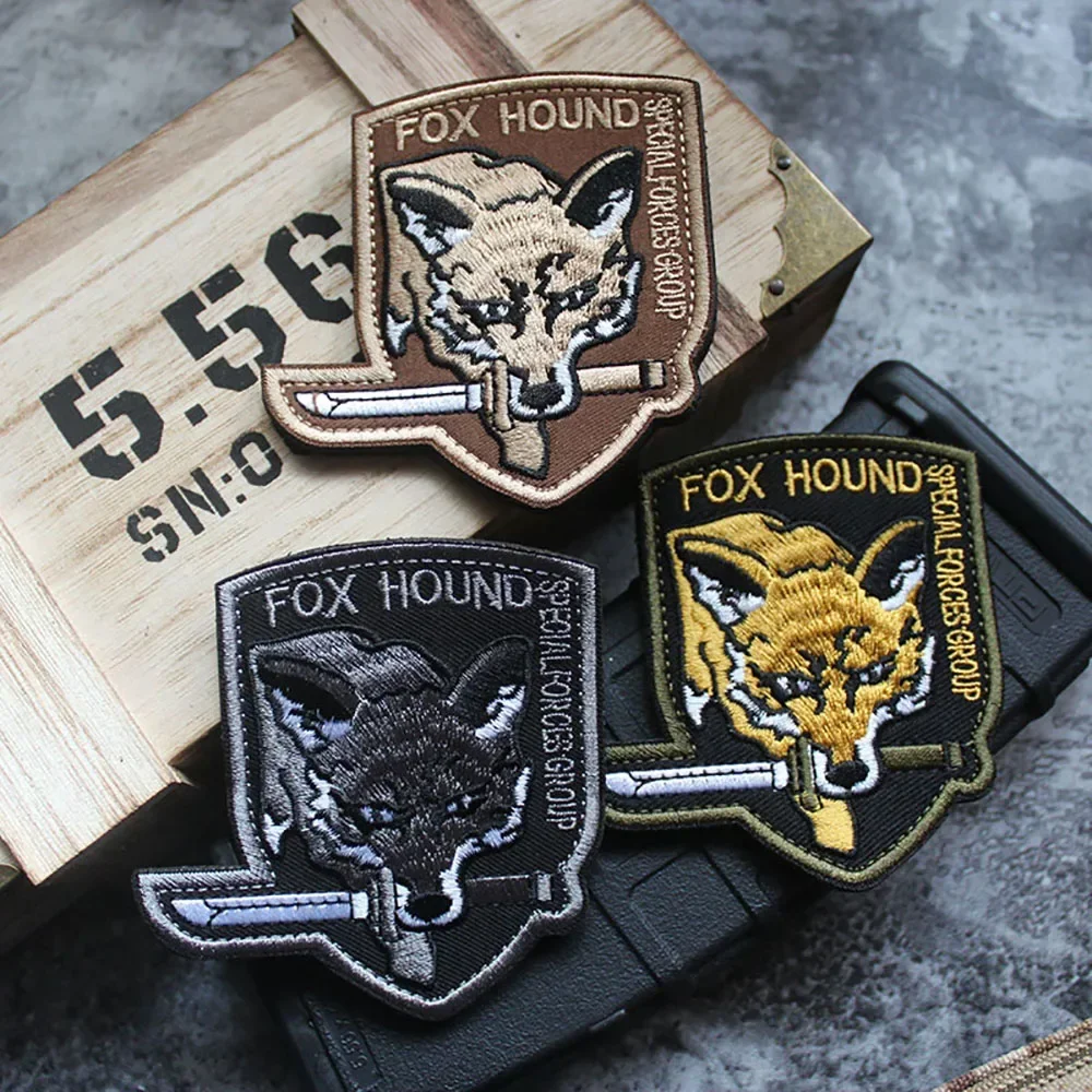 FOXHOUND-Parches tácticos bordados, Parche de gancho y bucle, insignias de Moral del Ejército militar, apliques de brazalete, mochila, pegatinas de sombrero - imagen 2