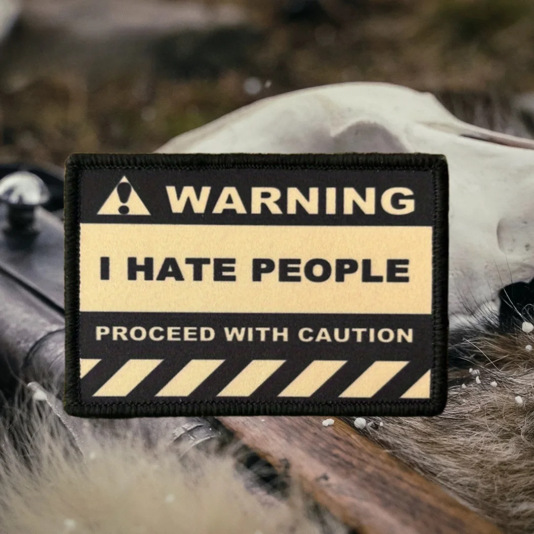 Parche táctico de moral de advertencia, brazalete militar, emblema del ejército, parches de gancho y bucle impresos para pegatina de mochila - imagen 4