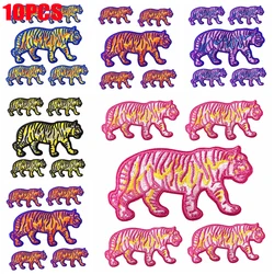 10 unids/lote parche bordado de tigre colorido sombreros chaquetas bolsos parches bordados parches para planchar para ropa pegatinas para coser insignia