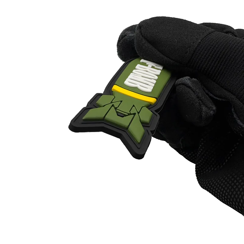 Parches tácticos luminosos de tela de PVC, insignia de moral verde F, brazalete, gancho militar y bucle, accesorios para mochila, pegatinas - imagen 5