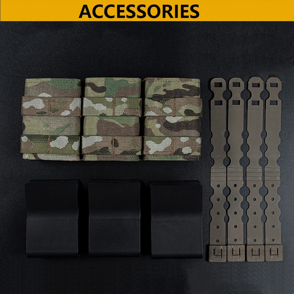 MOLLE-bolsa táctica Triple Mag FAST 7,62 M4 Airsoft Mag, chaleco de caza, portador de placa, funda magnética integrada, inserción de cuña Kydex - imagen 2