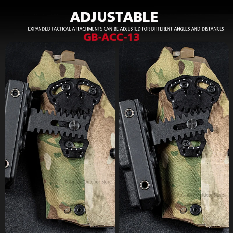 Adaptador de funda de pistola táctica para funda Airsoft extensión QLS puede llevar revista/caja hemostática/caja de función táctica T - imagen 4