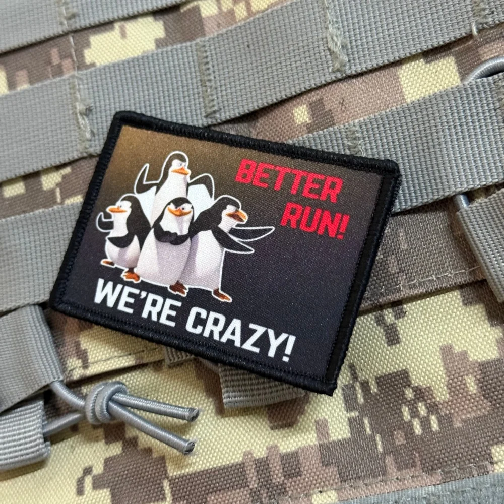 Parche Better Run morale con motivo pingüino, autoadhesivo táctico - imagen 4