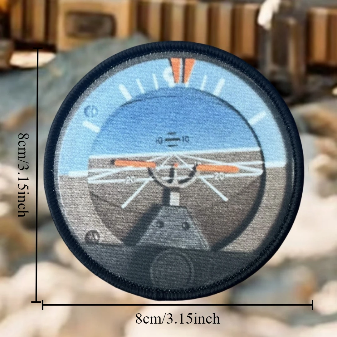 Insignia de moral táctica de horizonte Artificial de avión, parches de gancho y bucle impresos para ropa, pegatina para mochila militar - imagen 2