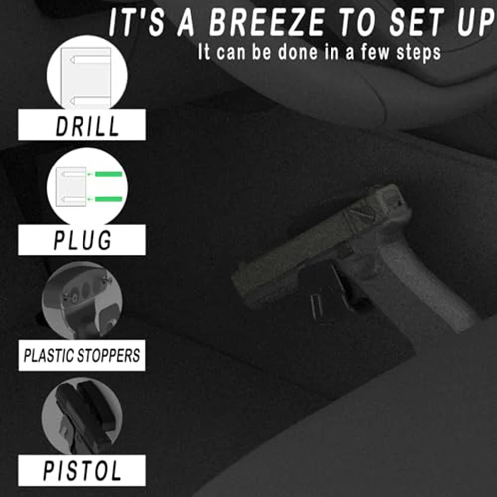 Soporte magnético para pistola, soporte magnético para pistola, soporte para pistola montado en la pared con protección de gatillo, liberación rápida, 35 libras - imagen 4