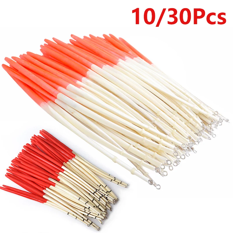 Juego de flotadores de pesca pintados con plumas, Kit de corcho de pesca, tubos flotantes de cola dura, aparejos, accesorios de pesca, 10/30 Uds.