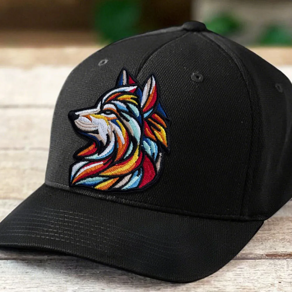 Parches tácticos de moral "cabeza de lobo arcoíris", parche bordado con gancho y bucle, insignia militar, brazalete, pegatinas para mochila - imagen 3