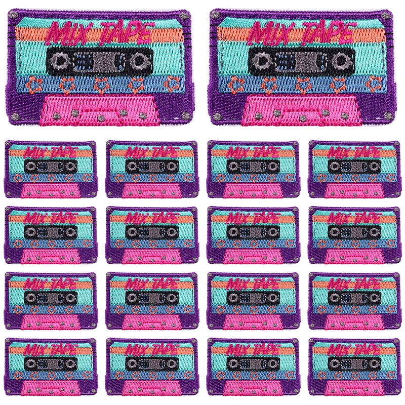 Parche bordado de cinta de dibujos animados, parches para planchar en la ropa, parches de botella ondulada en la ropa, pegatinas de apliques de costura, 10 unids/lote - imagen 3