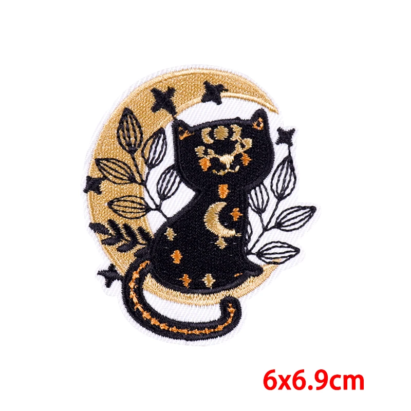 5 unids/set lindo parche bordado de gato parche de animales de dibujos animados parches para planchar para ropa parches termoadhesivos en ropa de chico - imagen 3