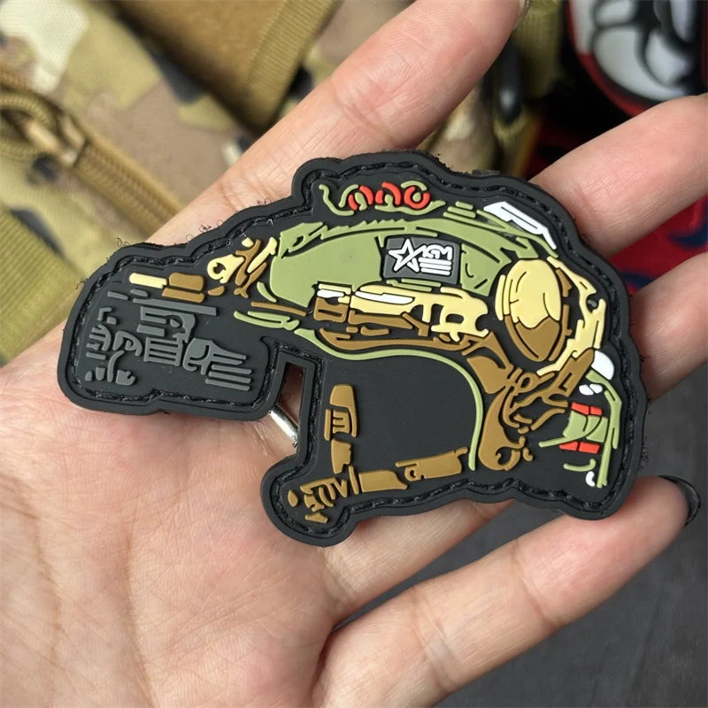 Parche de PVC 3D para casco táctico para ropa, insignia de moral, gancho, brazalete del ejército, parches militares, pegatinas para mochila - imagen 2