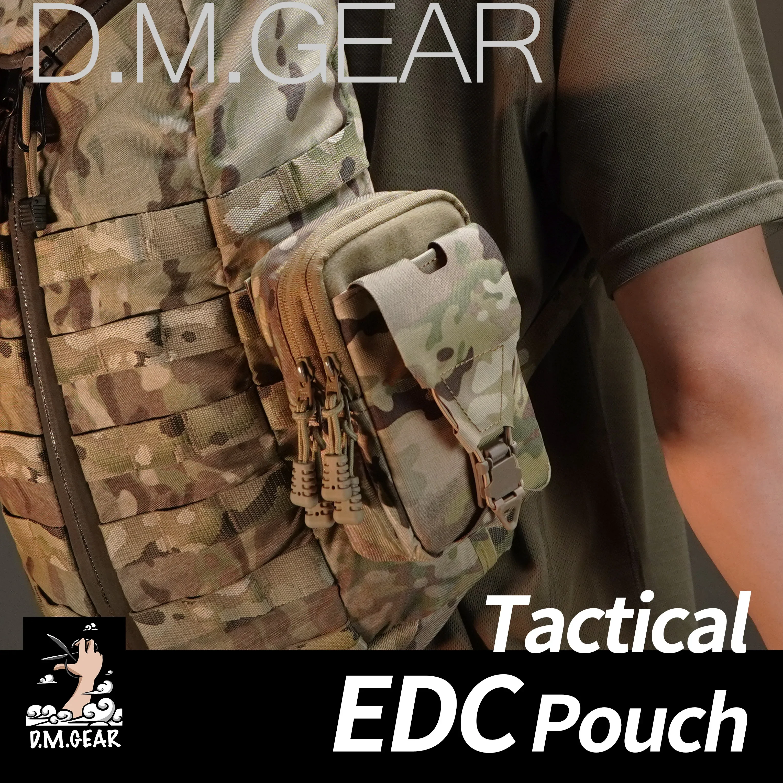 DMgear-bolsa táctica Molle para hombre, riñonera Airsoft EDC, bolsa de herramientas, chaleco, monedero, funda para teléfono móvil, bolsa combinada para caza y ciclismo