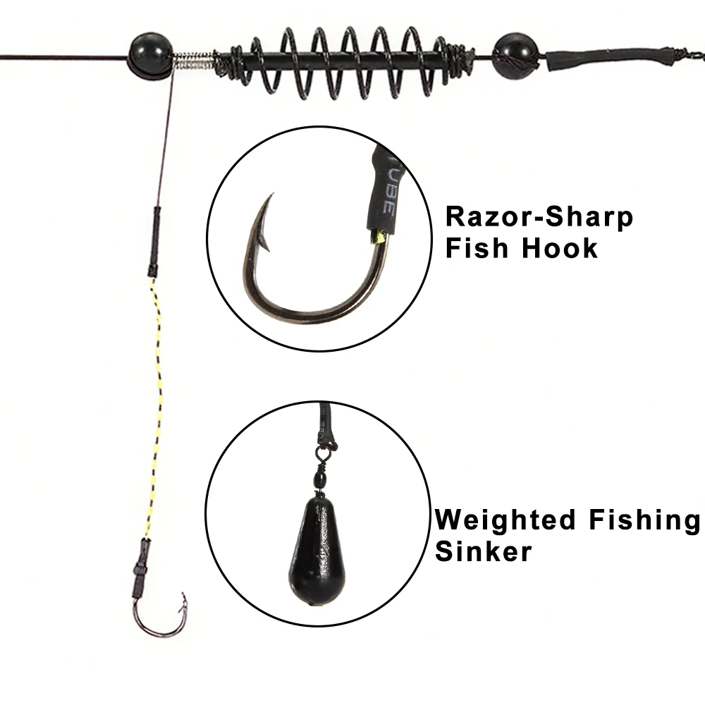 Anzuelos de pesca, aparejo, señuelo Artificial, alimentador de cebo, alimentador de fundición larga, juego de jaula de cebo, plantillas de bagre, material de pesca de carpa, 15/20/25/30g - imagen 3