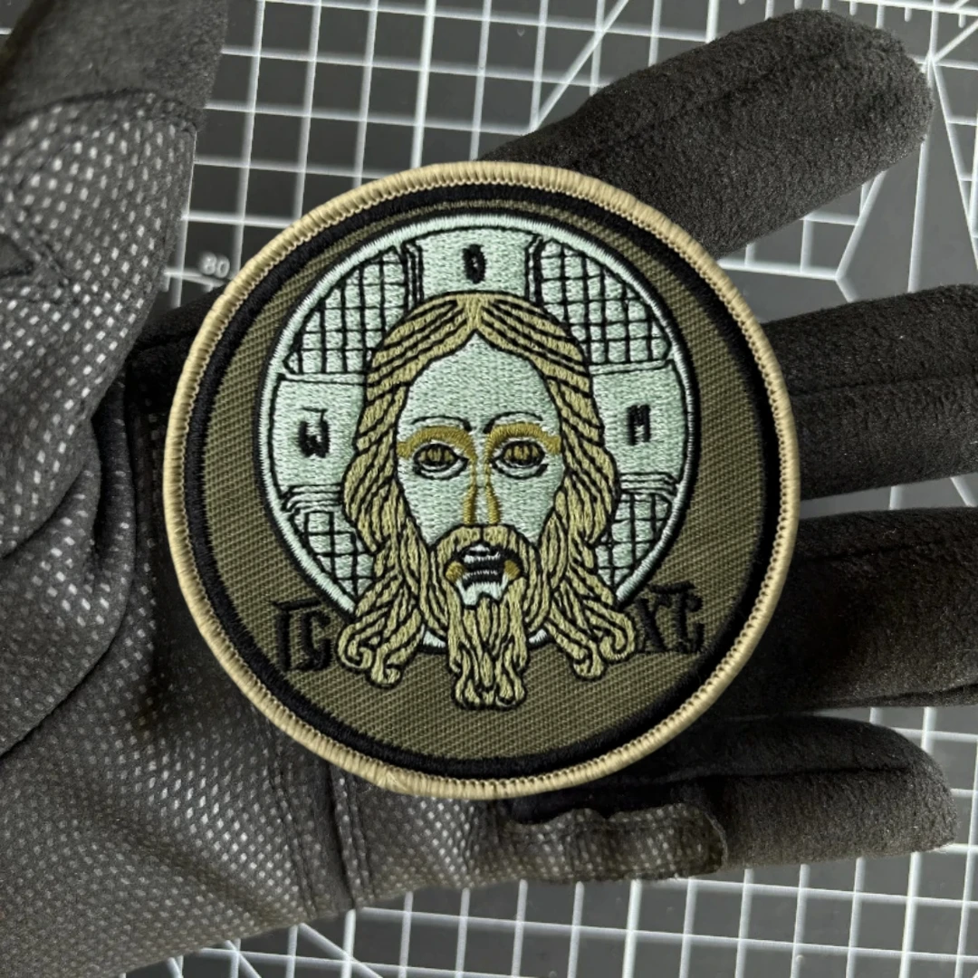 Parche de Chevron, insignia de moral táctica, pegatina para mochila del ejército militar, parches de gancho bordados de la cruz de Jesús para ropa - imagen 4