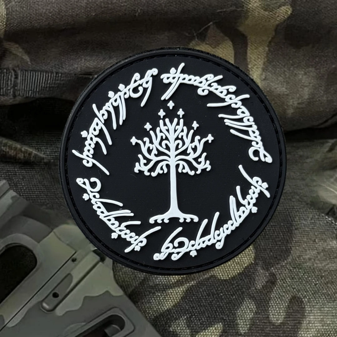 Parche de insignia de moral divertida "el árbol de Gondor", brazalete militar táctico, parches de gancho y bucle de PVC para ropa, pegatinas para mochila - imagen 4