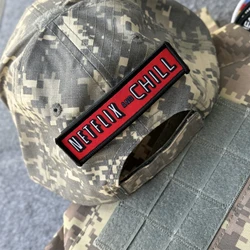 Parche táctico de moral de arglo "Netflix y Chill", insignia militar, parches de gancho y bucle impresos de EE. UU. para ropa, pegatina para mochila del ejército