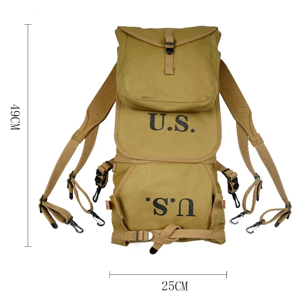 Mochila de soldado americano M192 de la Segunda Guerra Mundial, combinación de equipo Vintage, paquete superior, bolsa inferior, conjunto de almacenamiento, equipo de copia - imagen 2