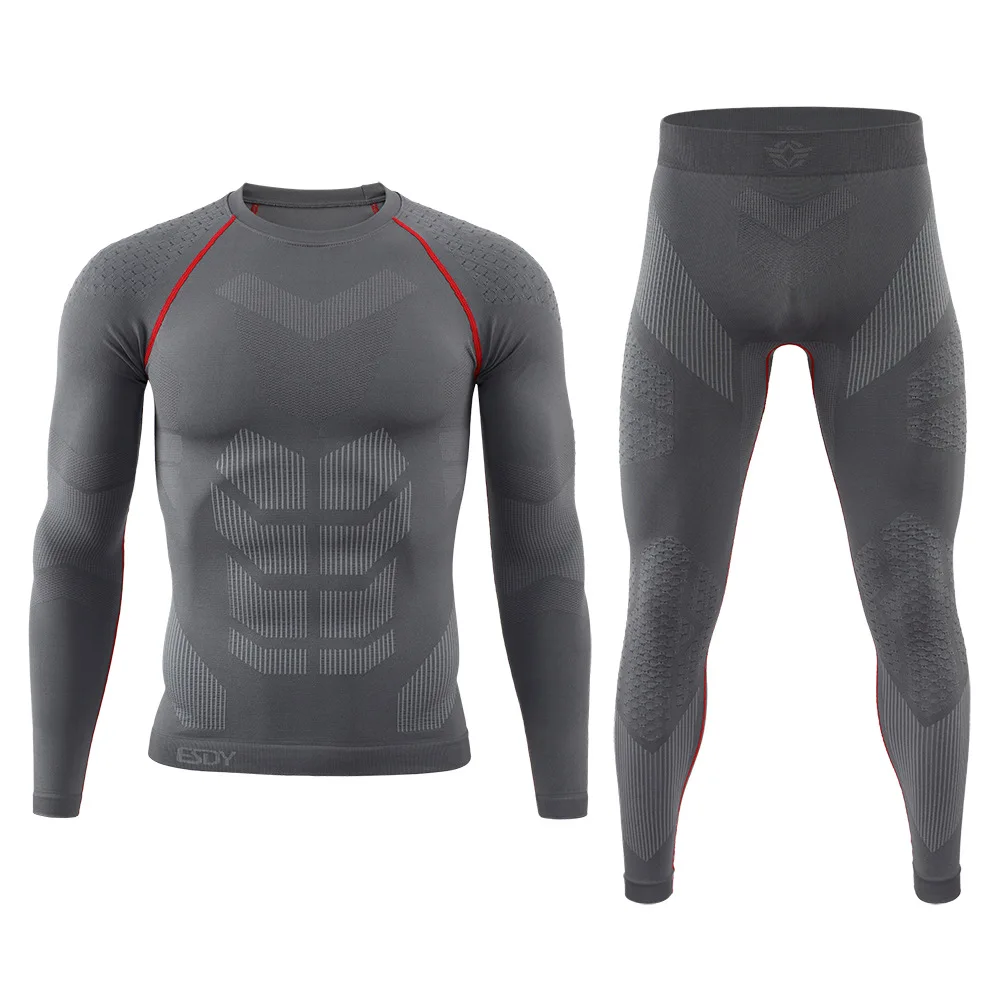 Nueva ropa interior sin costuras No.4 para exteriores para hombre, transpirable, de secado rápido, entrenamiento deportivo, Fitness, Yoga, conjunto, ropa térmica de esquí - imagen 5