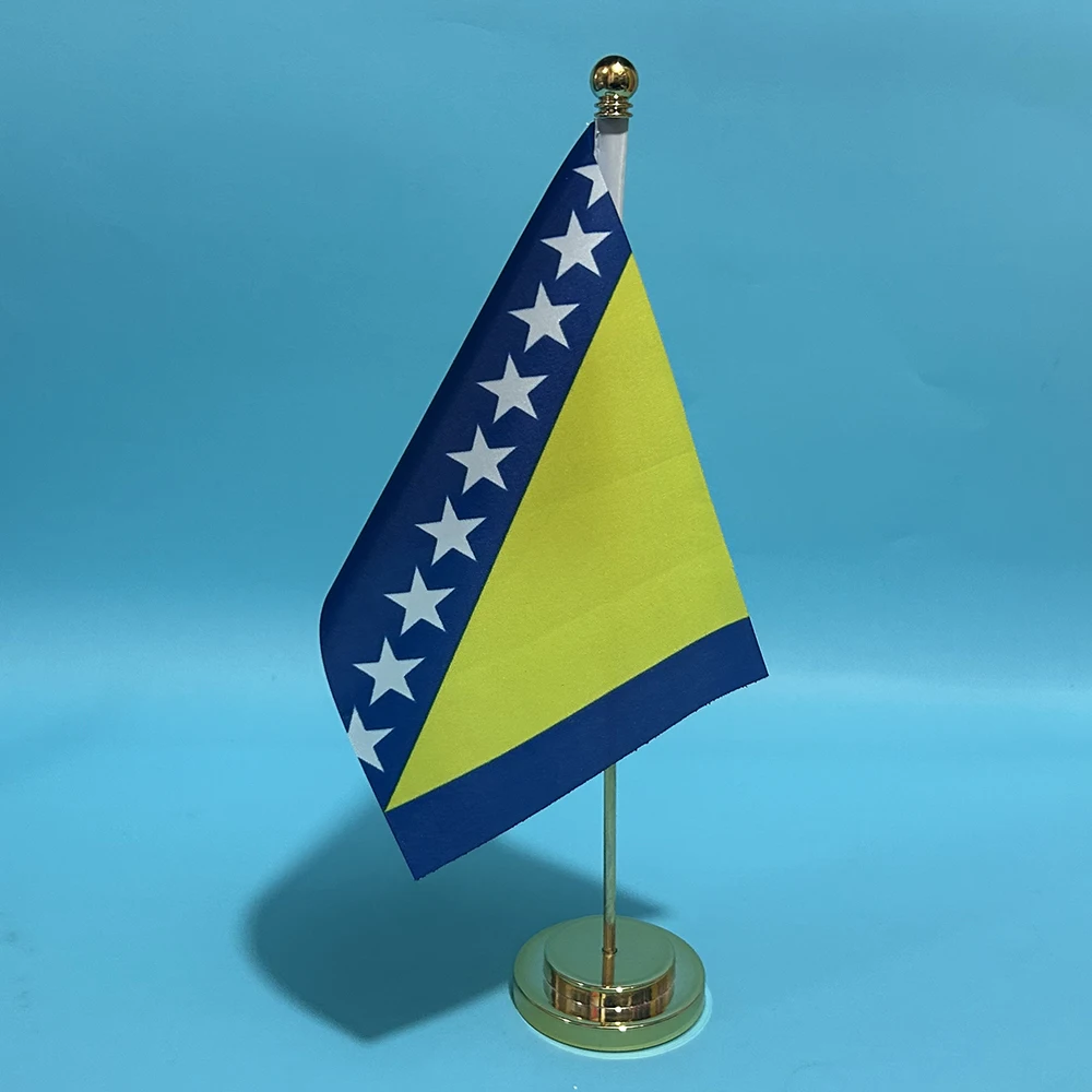 BANDERA DE SKY, escritorio de oficina, bandera pequeña de Bosnia y Herzegovina, 14x21cm, poliéster, bandera nacional ba, adornos de escritorio, banderas - imagen 3