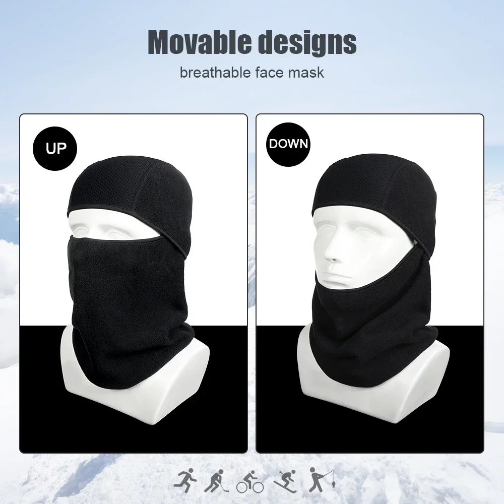 Pasamontañas de lana para invierno, máscara facial completa térmica para deportes de ciclismo, senderismo, esquí, Snowboard, capucha para bicicleta, gorro, bufanda más cálida para el cuello para hombres y mujeres - imagen 5