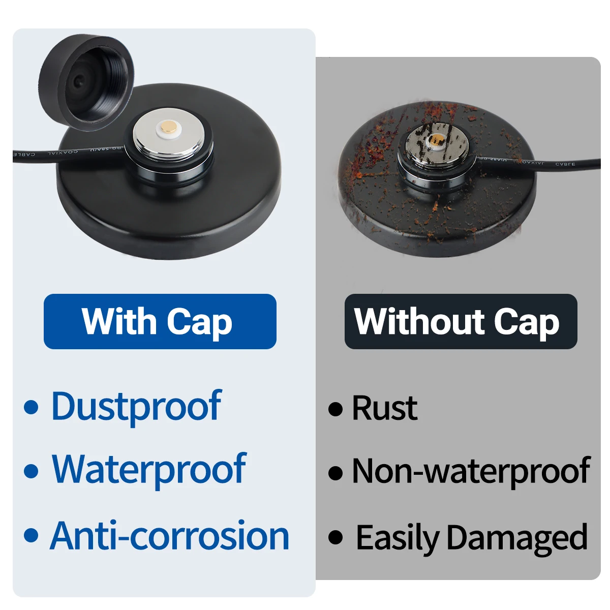 Tapa de montaje de antena ABBREE NMO, resistente al agua con junta tórica, cubierta para lluvia y clima, interfaz protectora, plástico duradero negro - imagen 5