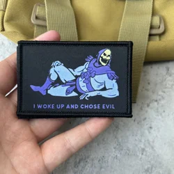 Parche moral bordado Elegí el mal con velcro para uniforme táctico